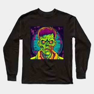 Korean Zombie man in neon lights Long Sleeve T-Shirt